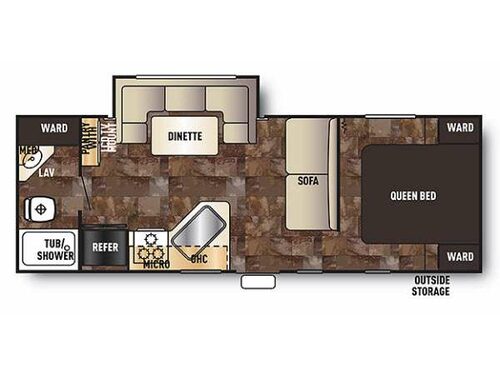 Floorplan - 2014 Forest River RV Cherokee Grey Wolf 23BD