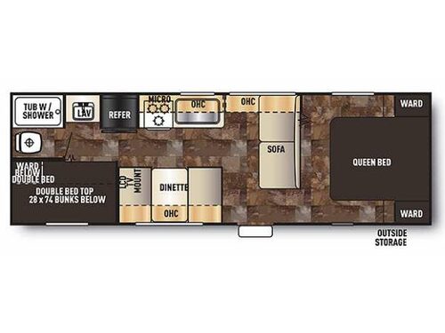 Floorplan - 2014 Forest River RV Cherokee Grey Wolf 26BH