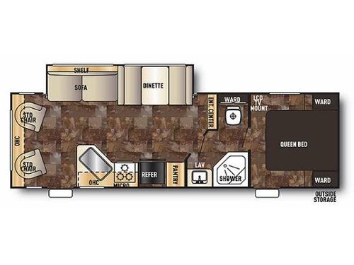 Floorplan - 2014 Forest River RV Cherokee Grey Wolf 26RL