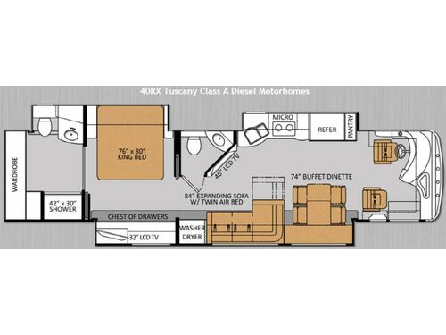 Floorplan - 2014 Thor Motor Coach Tuscany 40RX