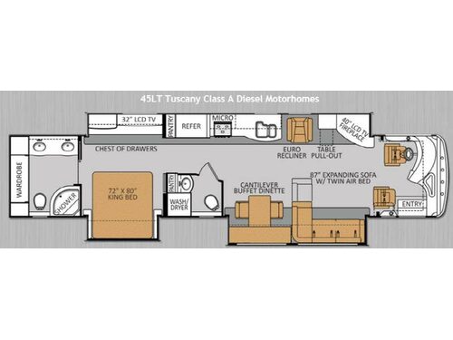 Floorplan - 2014 Thor Motor Coach Tuscany 45LT