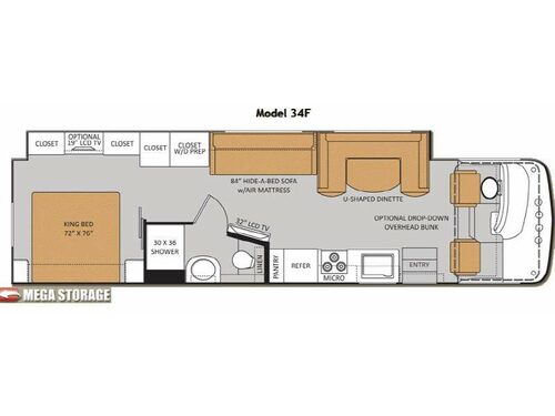 Floorplan - 2014 Thor Motor Coach Hurricane 34F