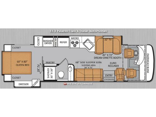 Floorplan - 2014 Thor Motor Coach Palazzo 33 2