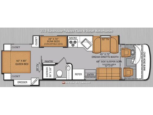 Floorplan - 2014 Thor Motor Coach Palazzo 33 3