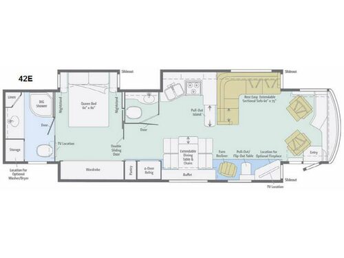 Floorplan - 2014 Winnebago Journey 42E