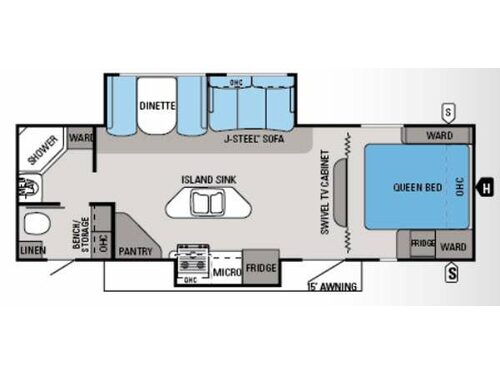 Floorplan - 2014 Jayco White Hawk 27DSRB