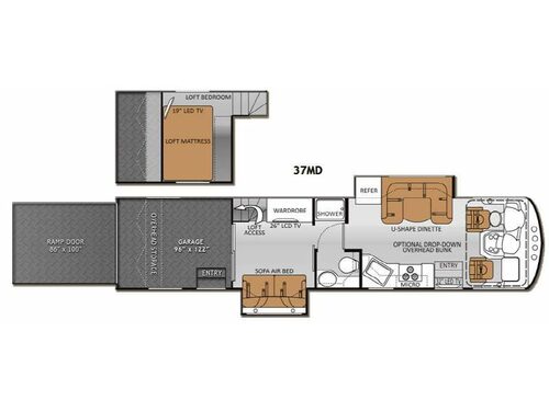 Floorplan - 2014 Thor Motor Coach Outlaw 37MD