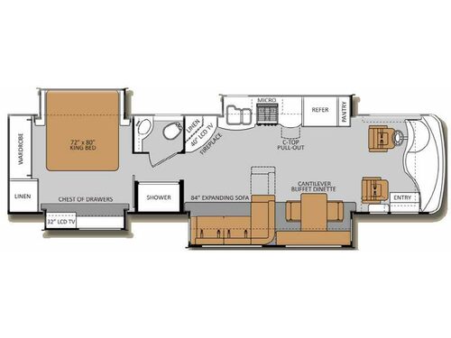 Floorplan - 2014 Thor Motor Coach Tuscany XTE 36MQ