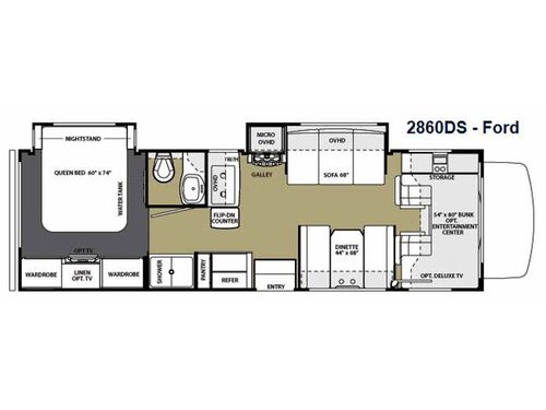 Floorplan - 2014 Forest River RV Sunseeker 2860DS Ford