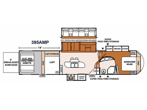 Floorplan - 2014 Forest River RV XLR Thunderbolt 395AMP