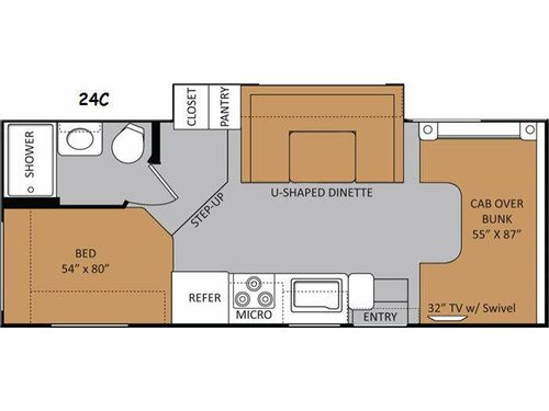 Floorplan - 2014 Thor Motor Coach Four Winds 24C