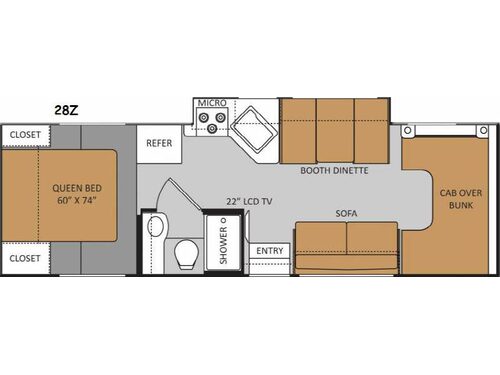 Floorplan - 2014 Thor Motor Coach Four Winds 28Z