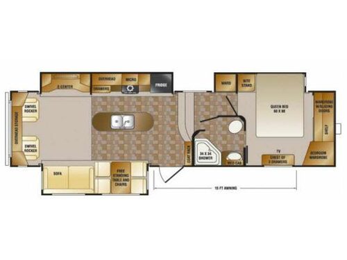 Floorplan - 2014 CrossRoads RV Cruiser Patriot  Provincial CF335SS