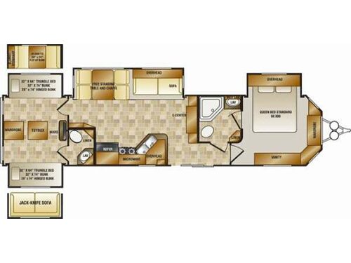 Floorplan - 2014 CrossRoads RV Hampton HT380QB