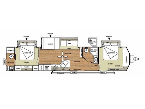 Floorplan - 2014 Forest River RV Salem Villa Series 4002Q Classic
