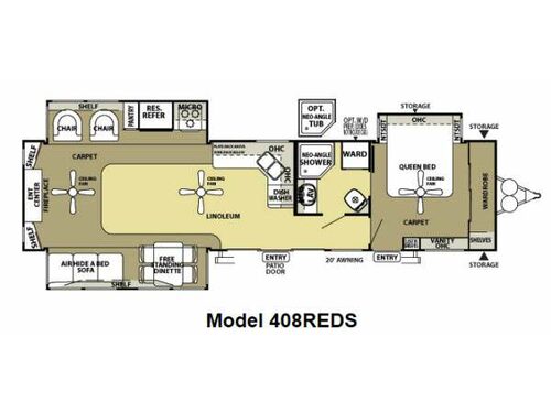 Floorplan - 2014 Forest River RV Salem Villa Series 408REDS Grand