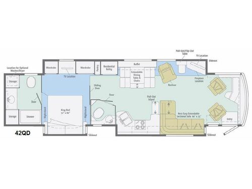 Floorplan - 2014 Itasca Ellipse 42QD