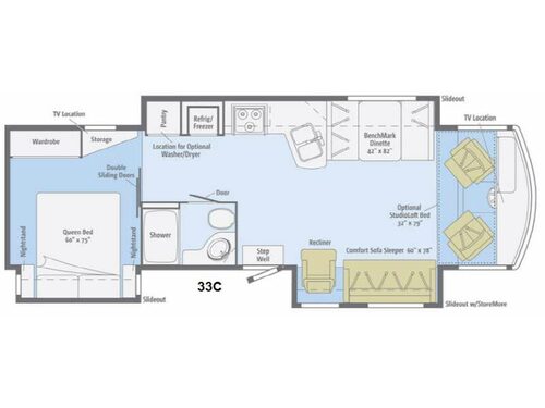 Floorplan - 2014 Itasca Sunova 33C