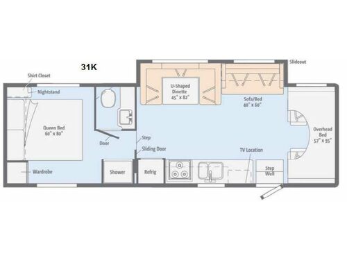 Floorplan - 2014 Itasca Spirit 31K