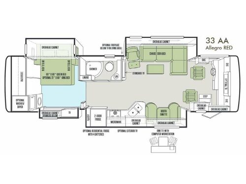 Floorplan - 2014 Tiffin Motorhomes Allegro RED 33 AA