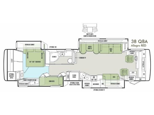 Floorplan - 2014 Tiffin Motorhomes Allegro RED 38 QBA