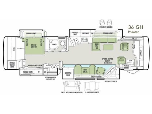 Floorplan - 2014 Tiffin Motorhomes Phaeton 36 GH
