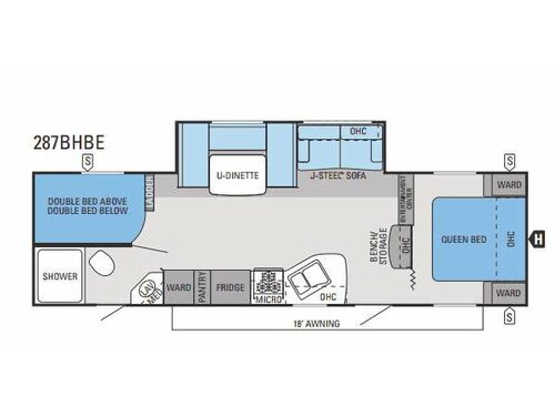 Floorplan - 2014 Jayco Jay Flight Swift 287BHBE