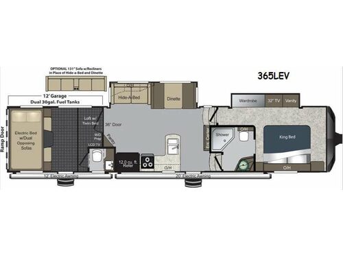 Floorplan - 2014 Keystone RV Raptor 365LEV