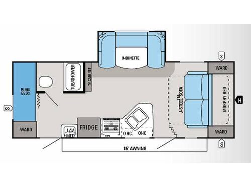 Floorplan - 2014 Jayco White Hawk 23MBH