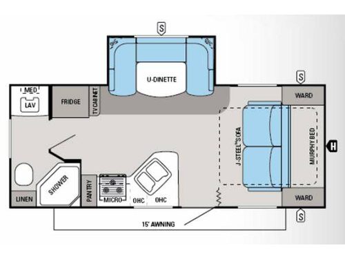 Floorplan - 2014 Jayco White Hawk 20MRB