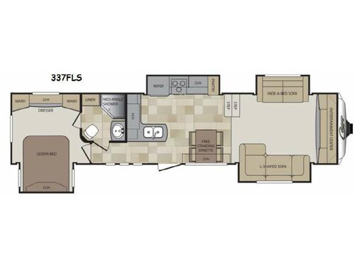 Floorplan - 2014 Keystone RV Cougar 337FLS