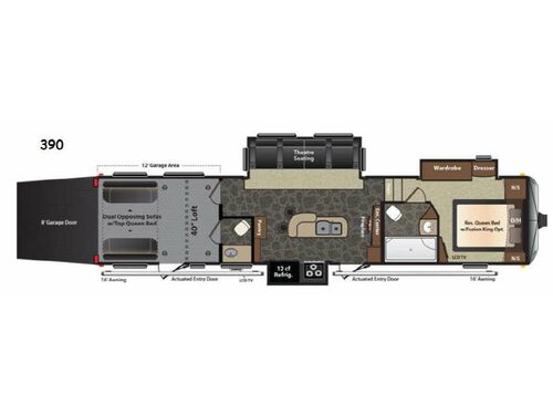 Floorplan - 2014 Keystone RV Fuzion 390