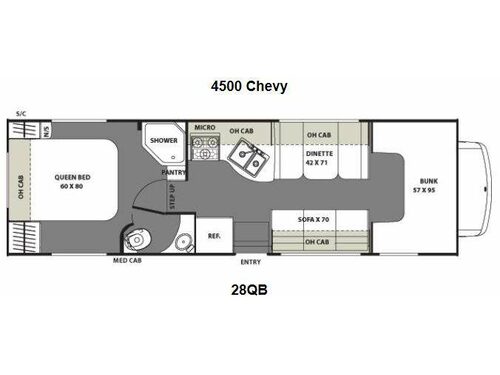 Floorplan - 2014 Coachmen RV Freelander 28QB  Chevy 4500