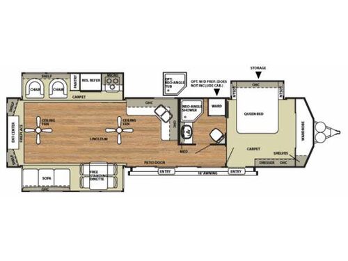 Floorplan - 2014 Forest River RV Salem Villa Series 407REDS
