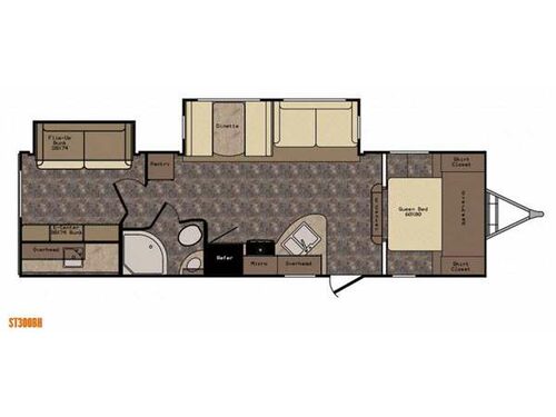 Floorplan - 2015 CrossRoads RV Sunset Trail Super Lite ST300BH