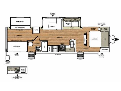 Floorplan - 2015 Forest River RV Wildwood Heritage Glen 312QBUD