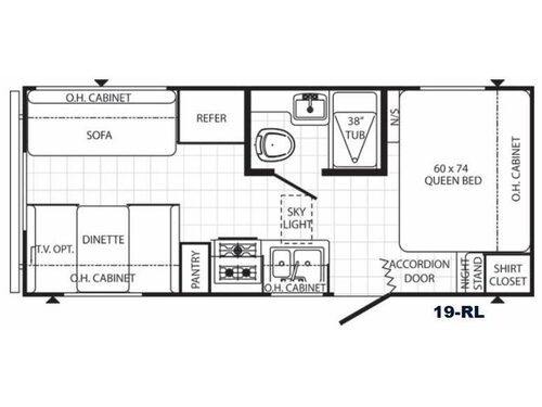 Floorplan - 2015 Palomino Puma 19-RL