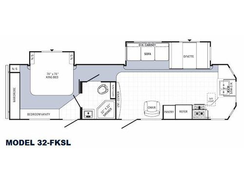 Floorplan - 2015 Palomino Puma 32-FKSL