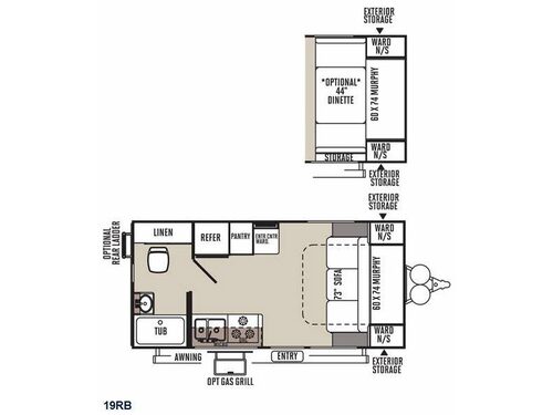Floorplan - 2015 Forest River RV Flagstaff Micro Lite 19RB