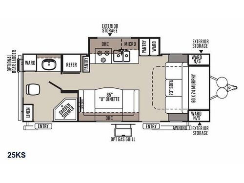 Floorplan - 2015 Forest River RV Flagstaff Micro Lite 25KS