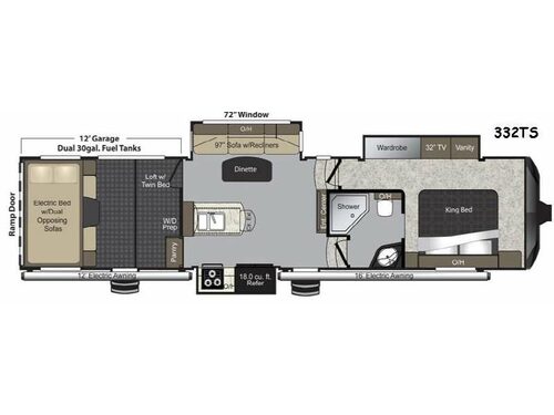 Floorplan - 2015 Keystone RV Raptor 332TS