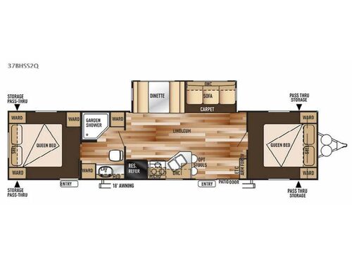 Floorplan - 2015 Forest River RV Wildwood 37BHSS2Q