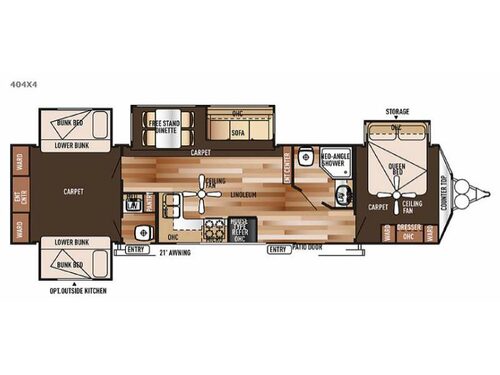 Floorplan - 2015 Forest River RV Wildwood Lodge 404X4