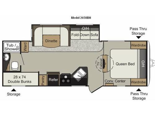 Floorplan - 2015 Keystone RV Passport 2650BH Grand Touring