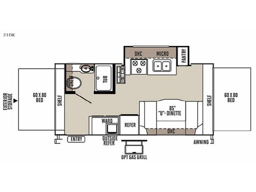Floorplan - 2015 Forest River RV Flagstaff Shamrock 21DK