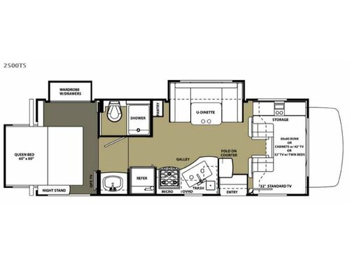 Floorplan - 2015 Forest River RV Sunseeker 2500TS Ford