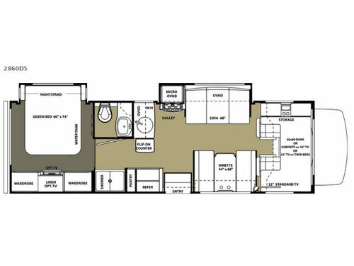 Sunseeker 2860DS Ford Floorplan