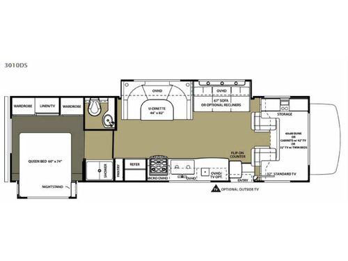 Floorplan - 2015 Forest River RV Sunseeker 3010DS Ford