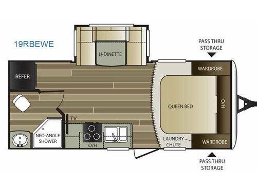 Floorplan - 2015 Keystone RV Cougar Half-Ton Series 19RBEWE