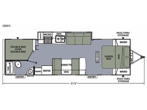 Floorplan - 2015 Coachmen RV Apex Ultra-Lite 288BHS